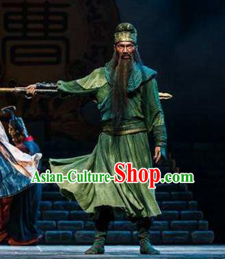 Traditional Chinese Classical Dance Guan Gong Costume Ancient General Guanyu Clothing for Men