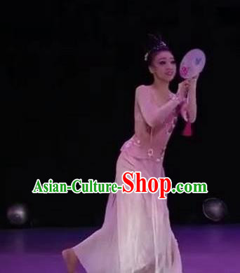 Traditional Chinese Classical Dance Hua Xi Qing Yu Costume Fan Dance Beautiful Dance Dress for Women