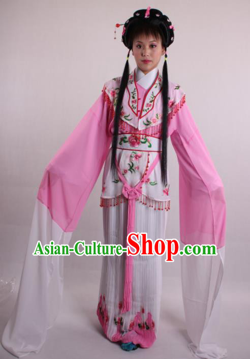 Professional Chinese Shaoxing Opera Rich Girl Pink Dress Ancient Traditional Peking Opera Costume for Women