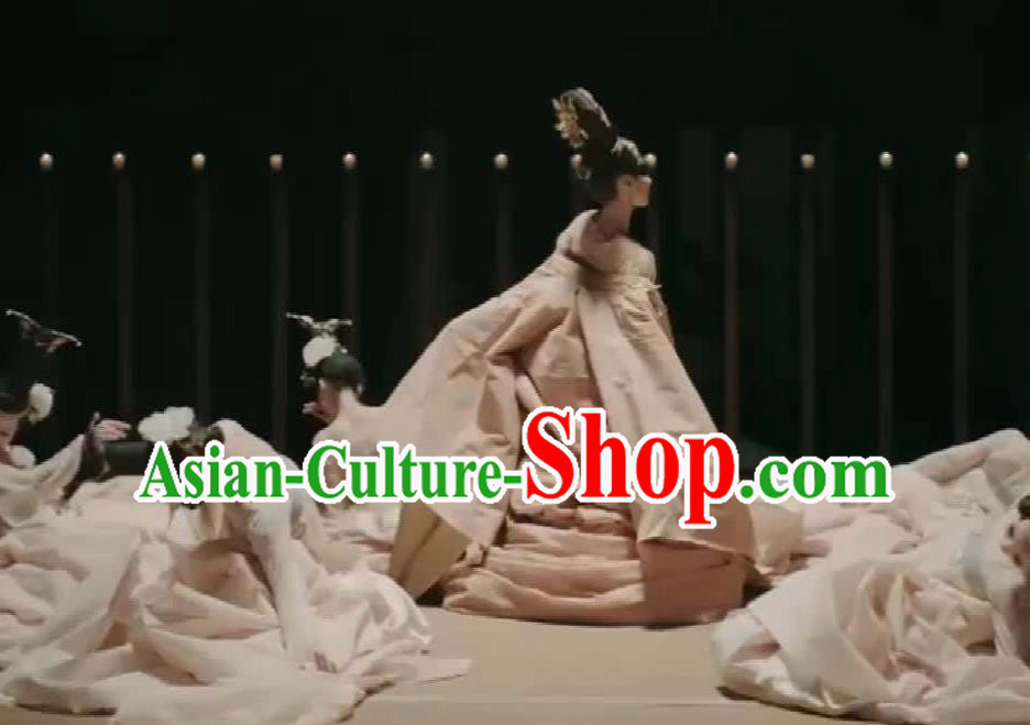 Traditional Chinese Classical Dance Du Fu Li Ren Xing Costume Tang Dynasty Court Stage Show Beautiful Dance Dress for Women