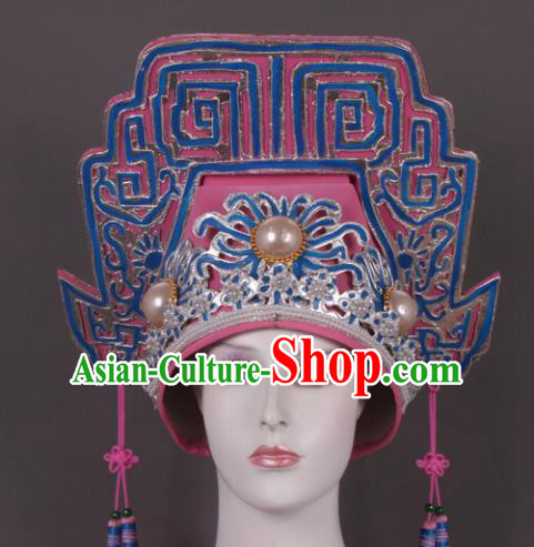 Traditional Chinese Shaoxing Opera Niche Pink Hat Ancient Gifted Scholar Headwear for Men