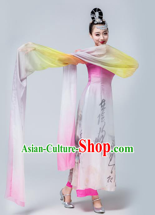 Traditional Chinese Spring Festival Gala Classical Dance Dress Stage Show Water Sleeve Dance Costume for Women