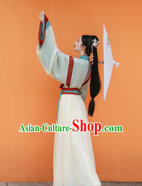 Chinese Ancient Drama Hanfu Dress Traditional Jin Dynasty Court Princess Replica Costumes for Women
