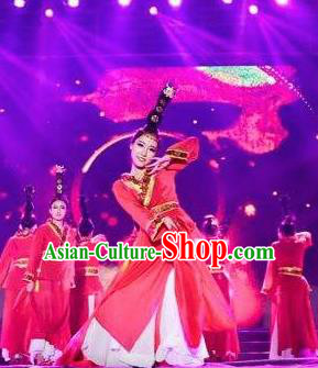 Traditional Chinese Classical Dance Luo Shen Yan Zixi Costume Stage Show Beautiful Dance Water Sleeve Dress for Women