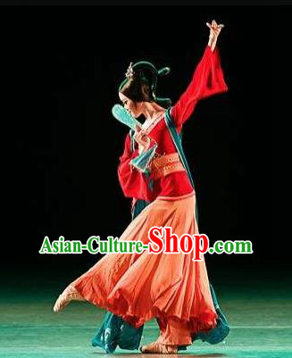 Traditional Chinese Classical Dance Qiu Feng Ci Costume Stage Show Beautiful Dance Red Dress for Women