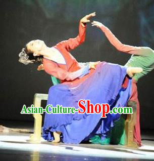 Traditional Chinese Classical Dance Competition Sheng Sheng Man Costume Stage Show Beautiful Dance Dress for Women