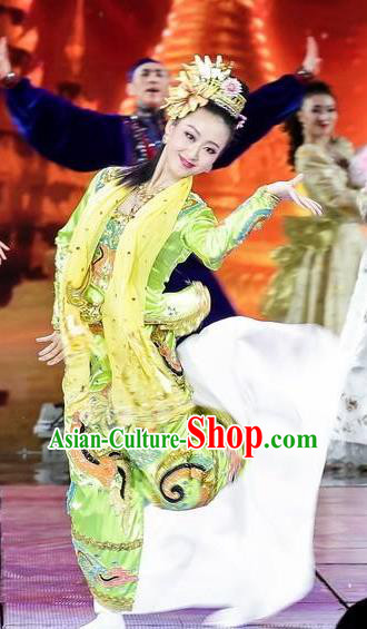 Traditional Chinese Classical Dance Competition Costume Stage Show Si Lu Ni Shang Beautiful Dance Dress for Women