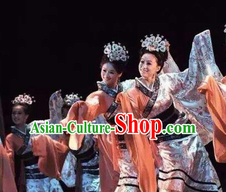 Chinese Beautiful Dance Tong Que Ji Costume Traditional Han Dynasty Classical Dance Competition Dress for Women