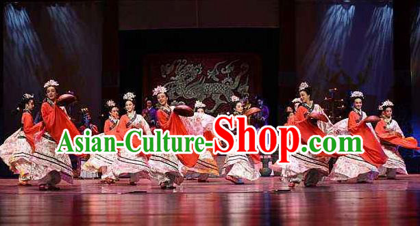 Chinese Beautiful Dance Tong Que Ji Costume Traditional Han Dynasty Classical Dance Competition Dress for Women