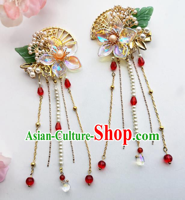 Chinese Ancient Princess Hair Accessories Pine Tassel Hair Claw Traditional Hanfu Hairpins for Women