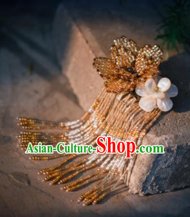 Chinese Ancient Princess Hair Accessories Beads Tassel Hair Claw Traditional Hanfu Hairpins for Women