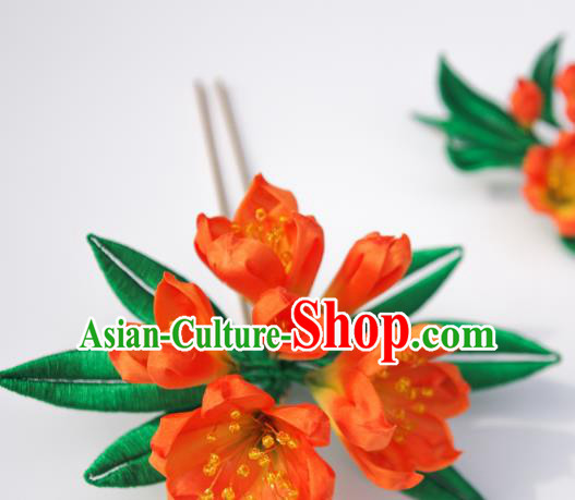 Japanese Kimono Hair Accessories Traditional Clivia Hairpins for Women