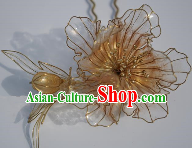 Japanese Geisha Kimono Hibiscus Hairpins Traditional Yamato Hair Accessories for Women