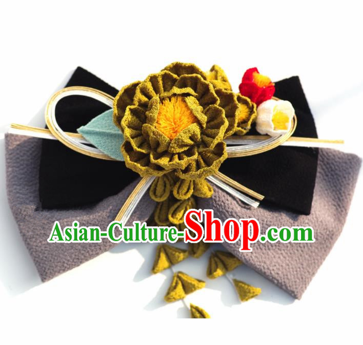 Japanese Geisha Kimono Camellia Bowknot Hair Claw Hairpins Traditional Yamato Hair Accessories for Women