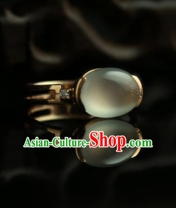 Chinese Ancient Court Opal Ring Traditional Princess Hanfu Jewelry Accessories for Women