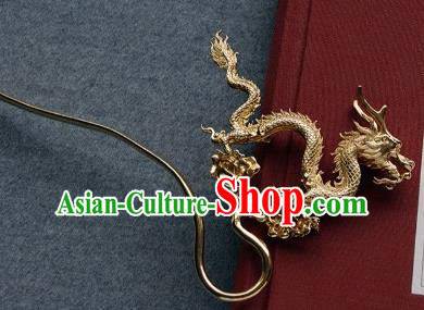 Chinese Ancient Ming Dynasty Hairpins Golden Dragon Hair Clip Traditional Hanfu Hair Accessories for Women