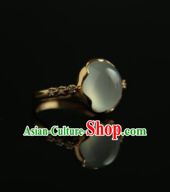 Chinese Ancient Court Jade Ring Traditional Princess Hanfu Jewelry Accessories for Women