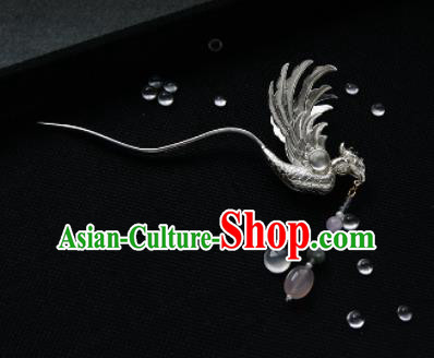 Chinese Ancient Ming Dynasty Phoenix Tassel Hairpins Hair Clip Traditional Hanfu Hair Accessories for Women