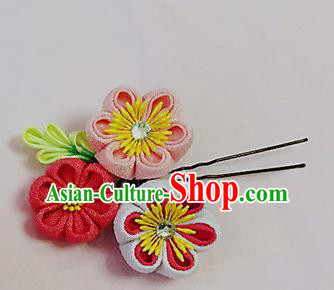 Japanese Geisha Courtesan Kimono Sakura Hairpins Traditional Yamato Hair Accessories for Women