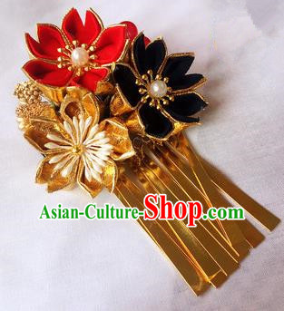 Japanese Geisha Courtesan Kimono Sakura Hair Claw Hairpins Traditional Yamato Hair Accessories for Women