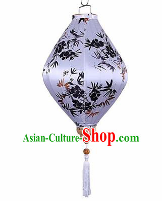 Chinese Traditional Silk Tear Shape Hanging Lantern New Year Handmade Painting Bamboo Palace Lanterns