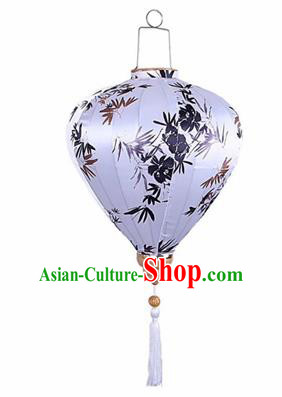 Chinese Traditional Silk Hanging Lantern New Year Handmade Painting Bamboo Palace Lanterns