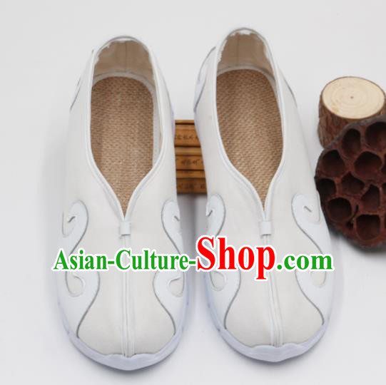 Chinese Traditional Martial Arts Kung Fu White Shoes Tai Chi Taoist Priest Shoes for Men
