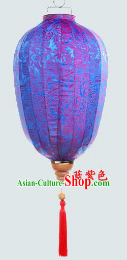 Chinese Traditional New Year Blue Hanging Lantern Wedding Handmade Palace Lanterns