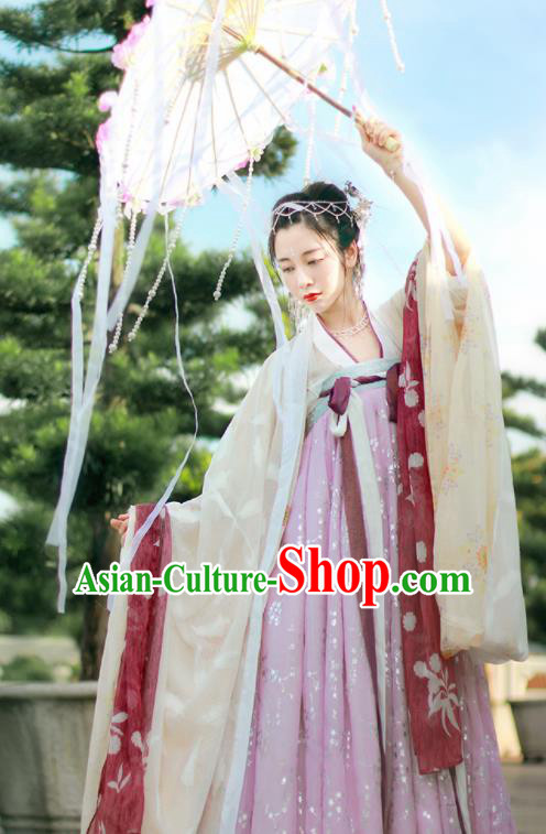 Chinese Traditional Tang Dynasty Countess Replica Costumes Ancient Imperial Consort Hanfu Dress for Women