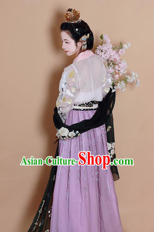 Chinese Traditional Tang Dynasty Court Lady Replica Costumes Ancient Las Meninas Hanfu Dress for Women