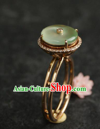 Chinese Ancient Court Jade Ring Traditional Princess Hanfu Jewelry Accessories for Women