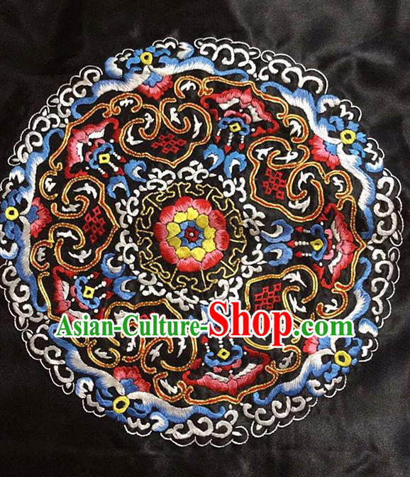 Chinese Handmade Embroidered Flower Silk Fabric Patch Traditional Embroidery Craft