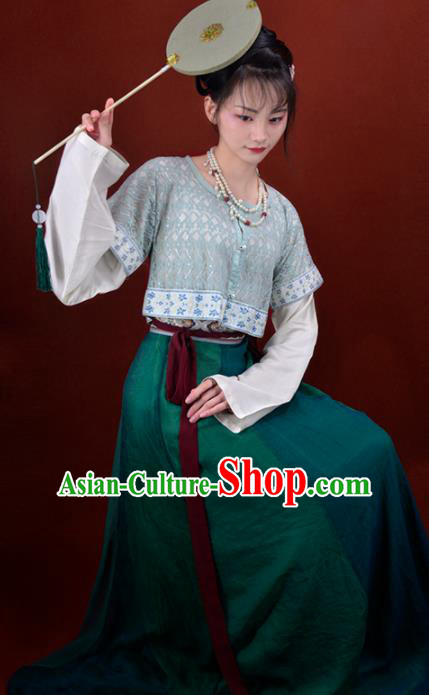 Chinese Traditional Tang Dynasty Palace Menservants Replica Costumes Ancient Court Maid Hanfu Dress for Women