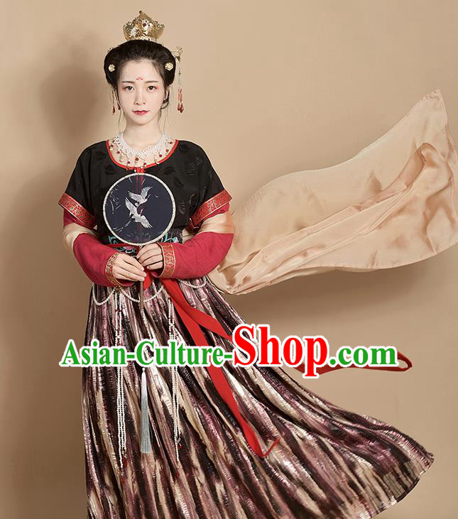 Chinese Traditional Tang Dynasty Court Maid Replica Costumes Ancient Apsaras Flying Hanfu Dress for Women