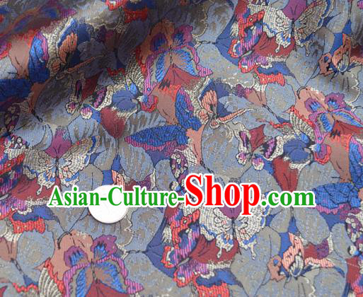Traditional Chinese Royal Butterfly Pattern Design Brocade Silk Fabric Asian Satin Material