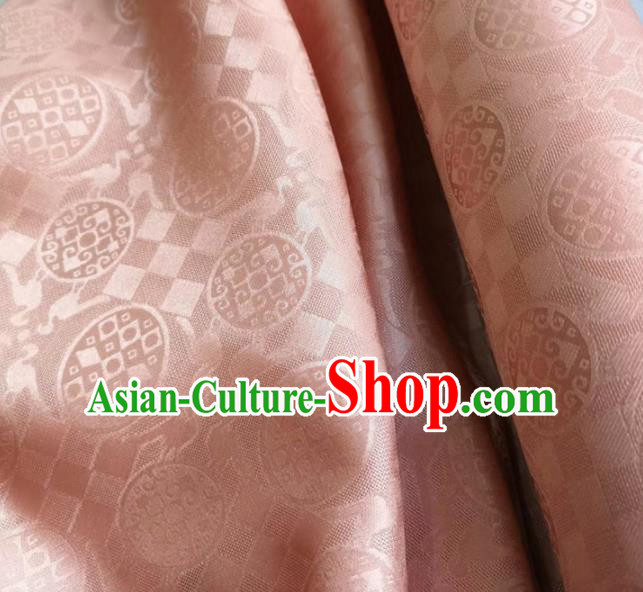 Traditional Chinese Royal Pattern Design Pink Brocade Silk Fabric Asian Satin Material