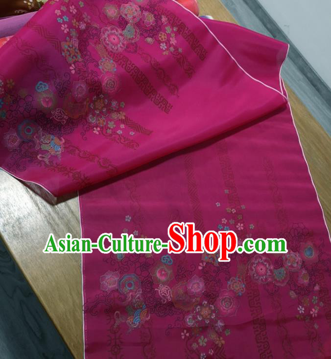 Traditional Chinese Royal Plum Pattern Design Purple Silk Fabric Brocade Asian Satin Material