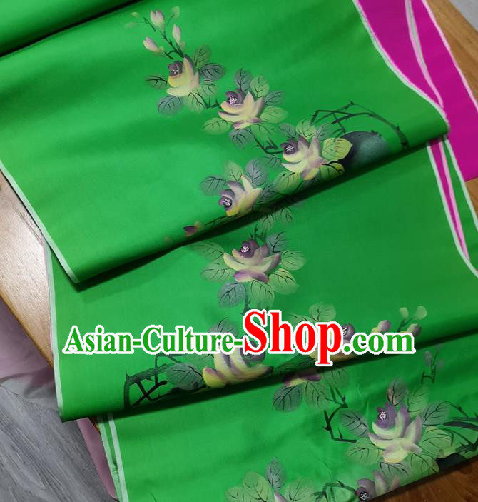 Traditional Chinese Royal Pattern Design Deep Green Silk Fabric Brocade Asian Satin Material