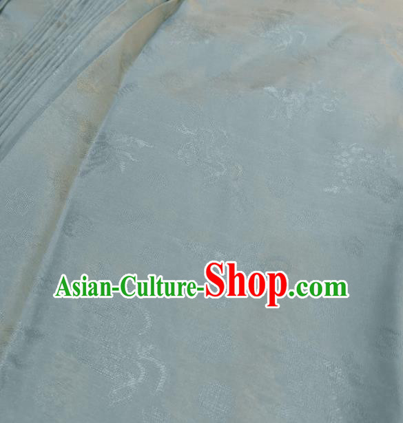 Traditional Chinese Royal Pattern Design Light Blue Brocade Silk Fabric Asian Satin Material