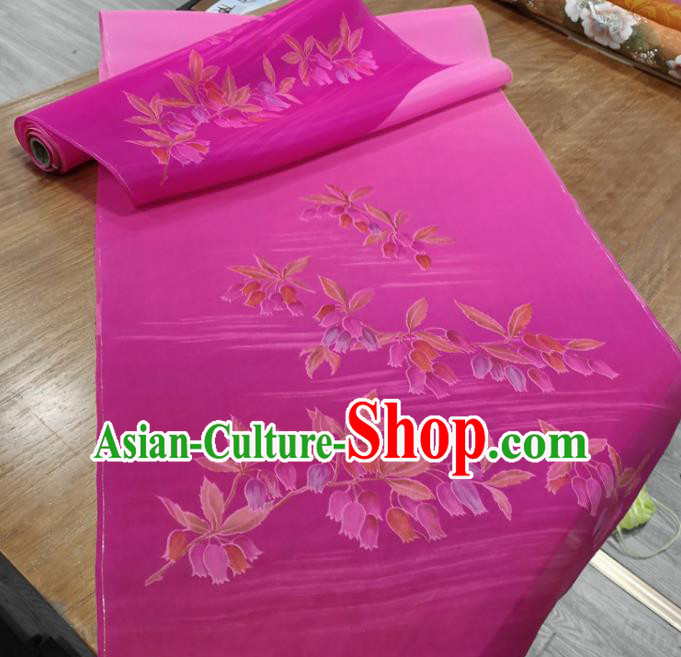 Chinese Traditional Pattern Design Rosy Silk Fabric Brocade Asian Satin Material