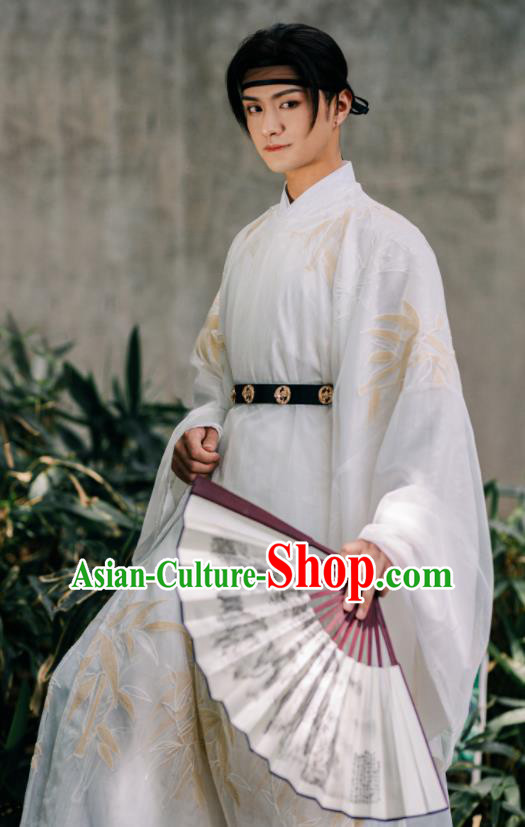 Traditional Chinese Ming Dynasty Prince Hanfu Clothing Ancient Swordsman Replica Costumes for Men