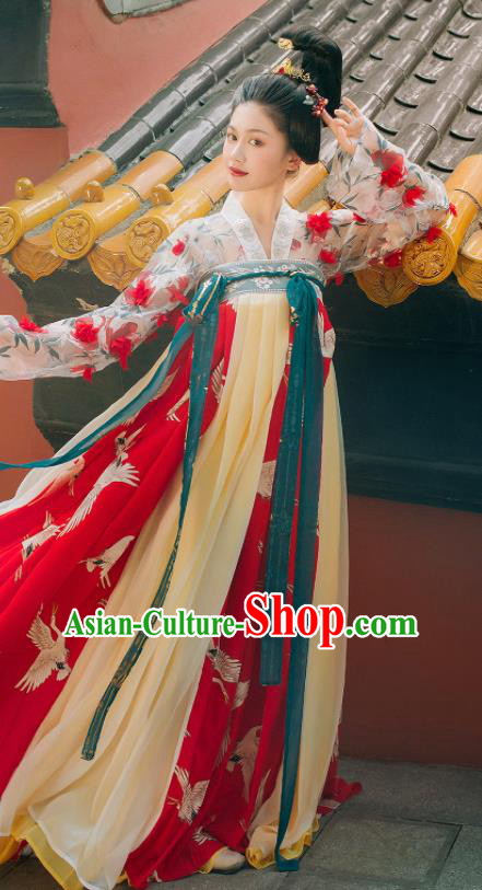 Traditional Chinese Tang Dynasty Court Maid Hanfu Dress Ancient Imperial Consort Replica Costumes for Women