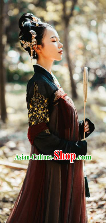 Chinese Traditional Tang Dynasty Imperial Consort Replica Costumes Ancient Peri Goddess Hanfu Dress for Women