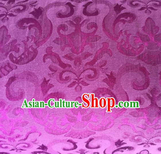 Chinese Traditional Pattern Design Purple Satin Hanfu Brocade Fabric Asian Silk Material