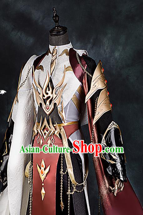 Chinese Ancient Drama Cosplay General Armor Knight Clothing Traditional Hanfu Swordsman Costume for Men