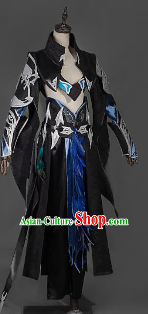 Chinese Ancient Cosplay Heroine Female Assassin Armor Dress Traditional Hanfu Swordsman Costume for Women