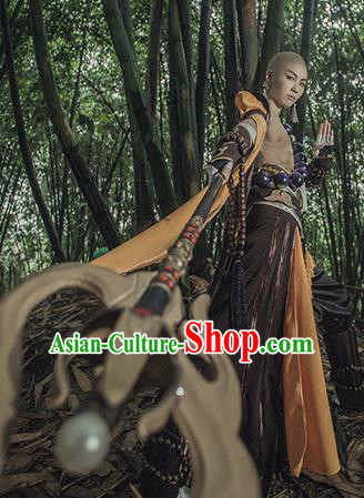 Chinese Ancient Cosplay Monk Kawaler Knight Clothing Traditional Hanfu Swordsman Costume for Men