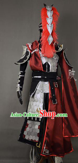 Chinese Ancient Cosplay Knight General Armor Clothing Traditional Hanfu Swordsman Costume for Men