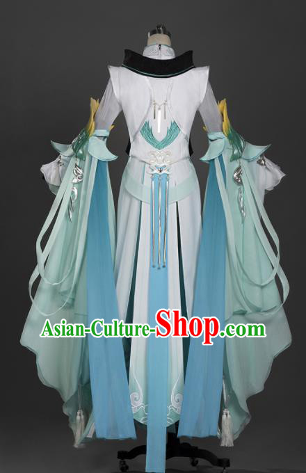 Chinese Ancient Cosplay Imperial Consort Female Knight Green Dress Traditional Hanfu Princess Swordsman Costume for Women