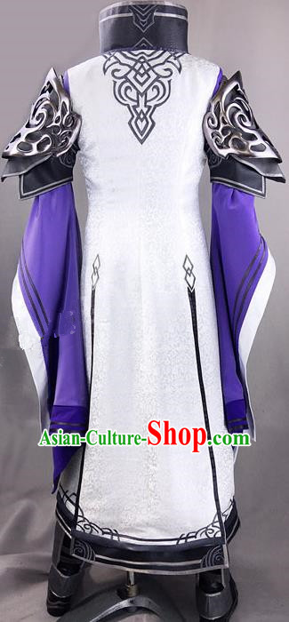 Chinese Ancient Drama Cosplay Royal Highness Purple Clothing Traditional Hanfu Swordsman Costume for Men